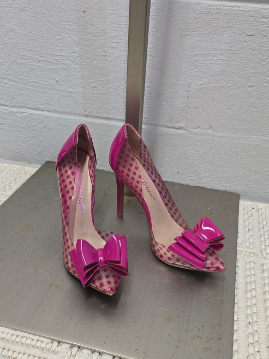 Betsey Johnson Shoes - Betsey Johnson Pink Patent Bow Pointed-Toe Stiletto Pumps